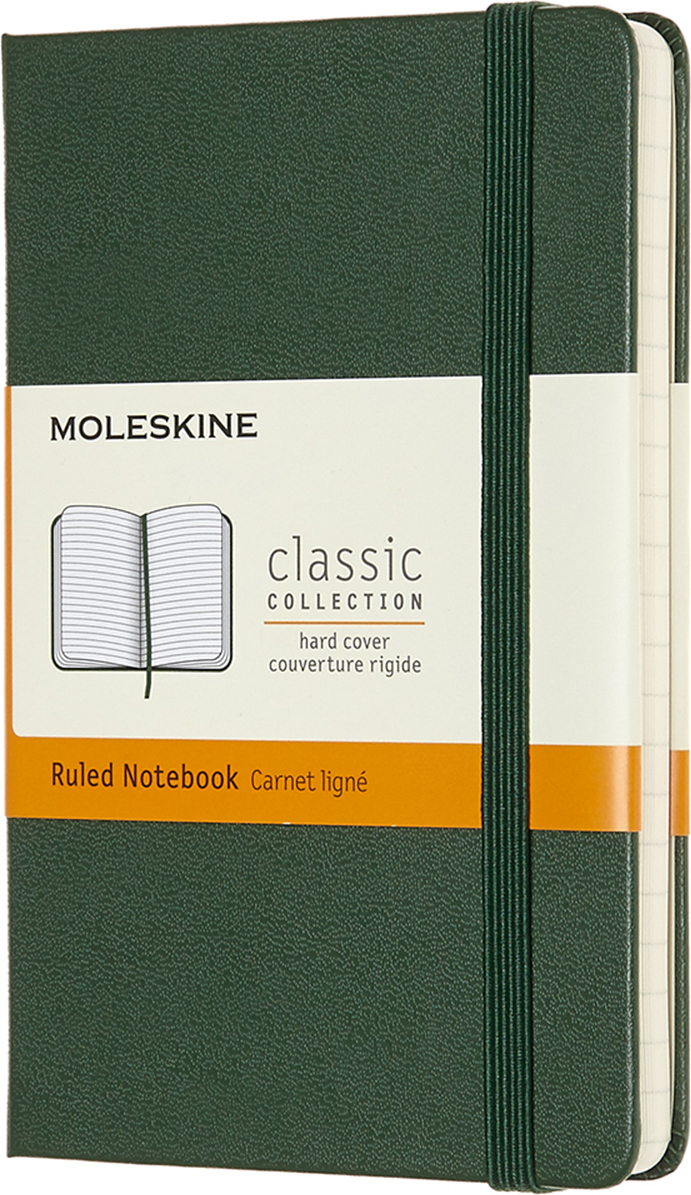 Moleskine Liniertes Notizbuch P Waldgrün harter Einband