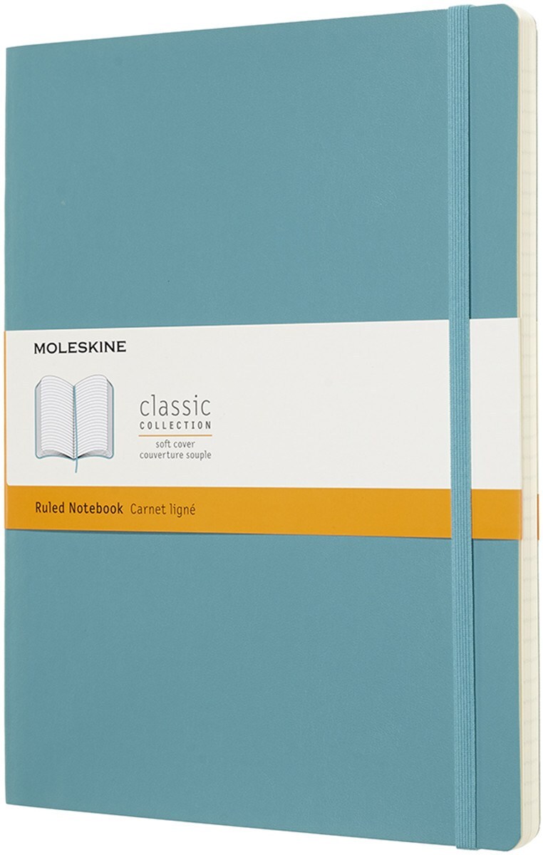 Moleskine Liniertes Notizbuch XL mit weichem Einband reef blue