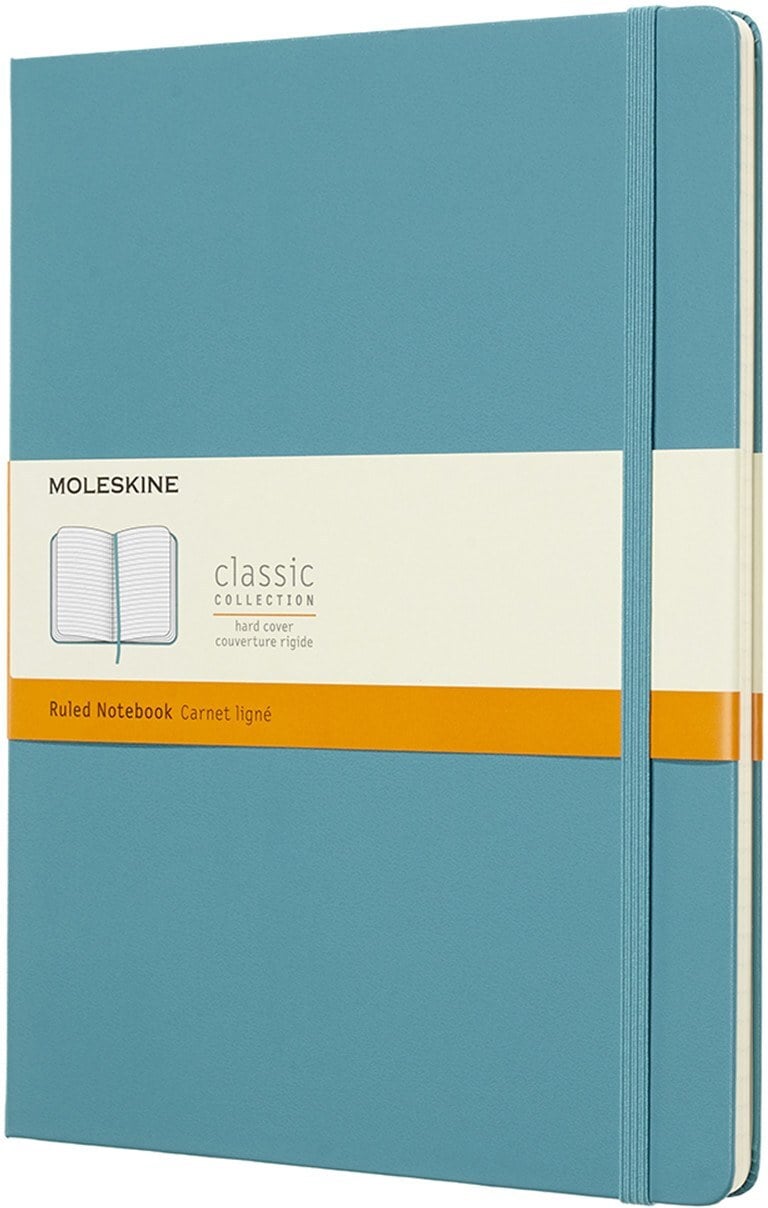 Moleskine Liniertes Notizbuch XL reef blue in hartem Einband