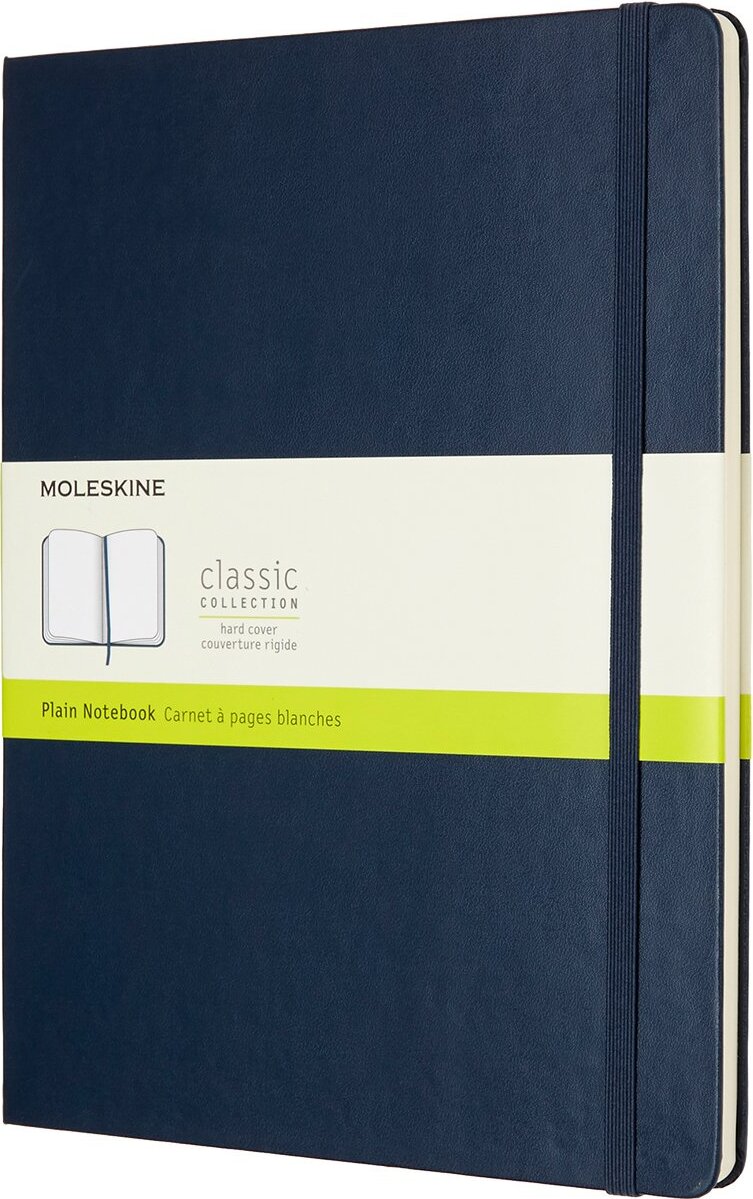 Moleskine Liniertes Notizbuch XL saphirblau in hartem Einband liniert