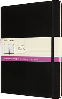 Moleskine Märkmeraamatud XL 192 lehekülge mustad sile ja voodriga kõvad köited