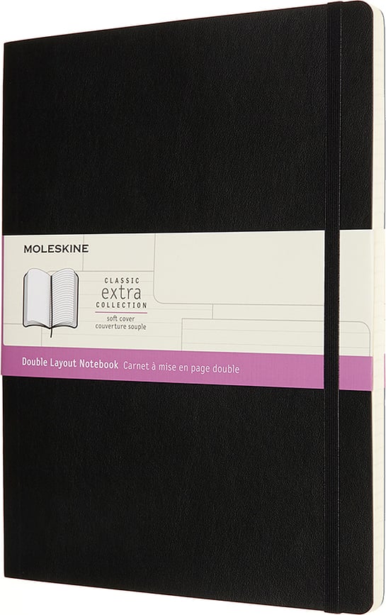 Moleskine Märkmeraamatud XL 192 lehekülge mustad sile ja voodriga pehmed köited