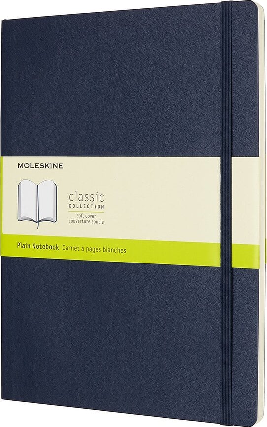 Moleskine Notizbuch XL mit weichem Einband saphirblau glatt