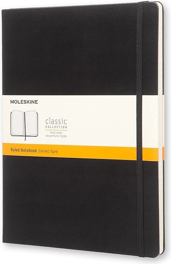 Moleskine Notizbuch XL schwarz in hartem Einband liniert