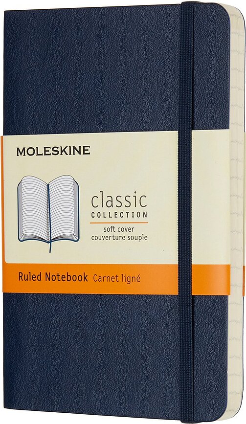 Moleskine P Beležnica črtasta, safirna, mehka vezava