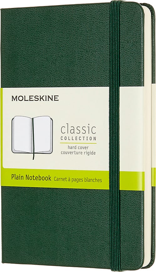 Moleskine P Σημειωματάριο, λευκό, σκληρό εξώφυλλο, πράσινο του δάσους