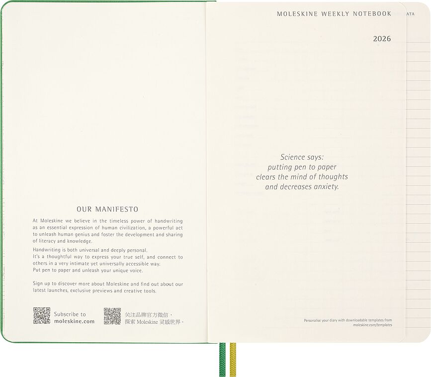 Moleskine Peanuts Ημερολόγιο Ημερήσιο Σκληρόδετο, 2026, 12 μηνών, Charlie & Snoopy, Μέγεθος L