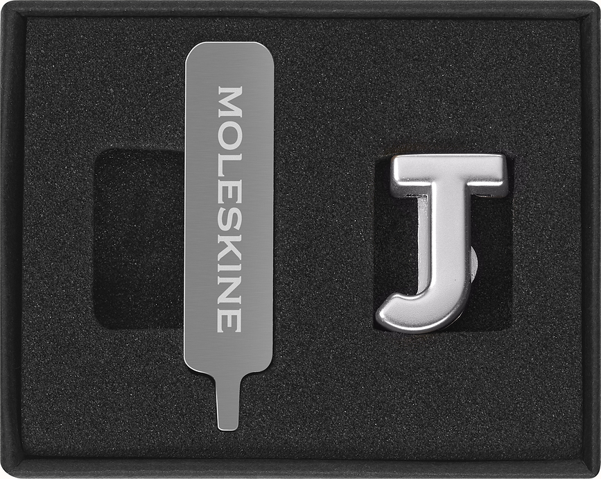 Moleskine Pin, lettre J, argenté