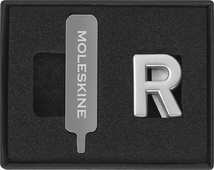 Moleskine Pripinka za notes, črka R, srebrna