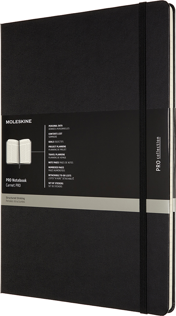 Moleskine Pro Notes A4 192 pages black lined hardcover - FA