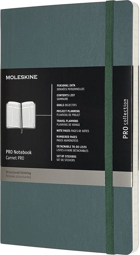 Moleskine Professional Anteckningsbok L, linjerad, 192 sidor, mjuk pärm