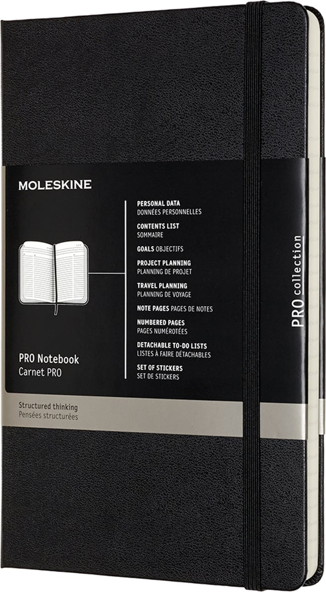 Moleskine Professional Liniertes Notizbuch L 240 Seiten schwarz harter Einband