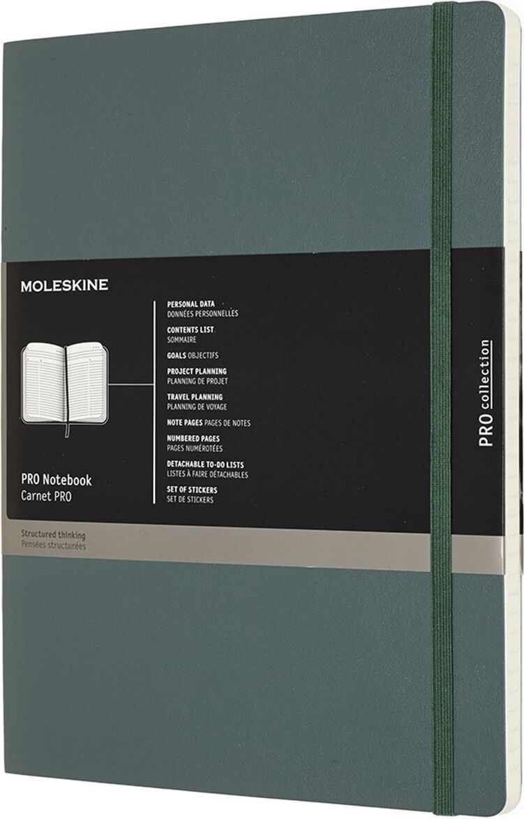 Moleskine Professional Liniertes Notizbuch XL 192 Seiten grün weicher Einband