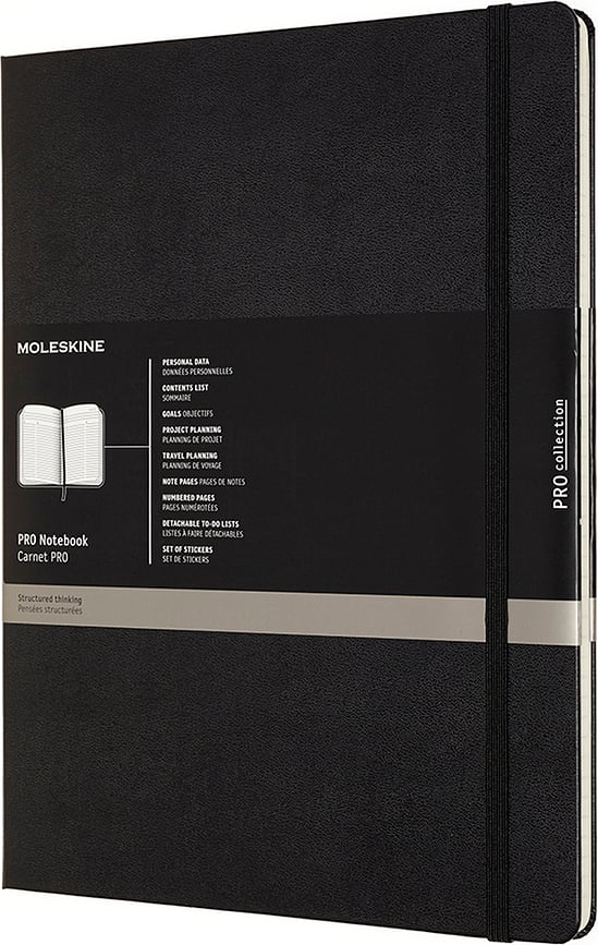 Moleskine Professional Notizbuch XXL 192 Seiten schwarz liniert harter Einband