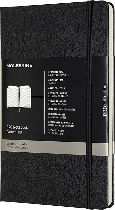 Moleskine Professional Σημειωματάριο L, ριγέ, σκληρό εξώφυλλο, 240 σελίδες
