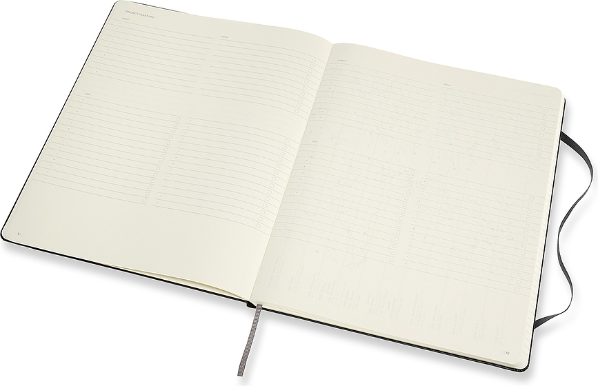 Moleskine Professional XXL Σημειωματάριο ριγέ, 192 σελίδες, μαύρο, σκληρό εξώφυλλο