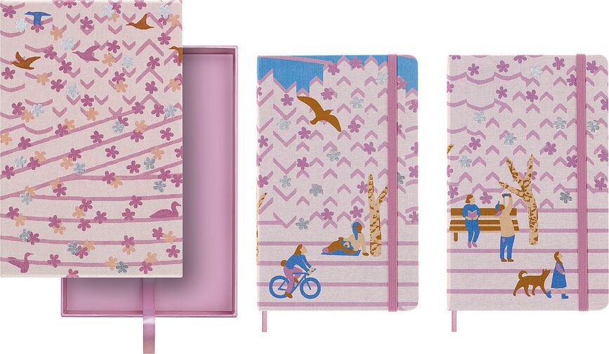Moleskine Sakura Bilježnice L glatke i s crtama limitirano izdanje u poklon kutiji 2 kom.