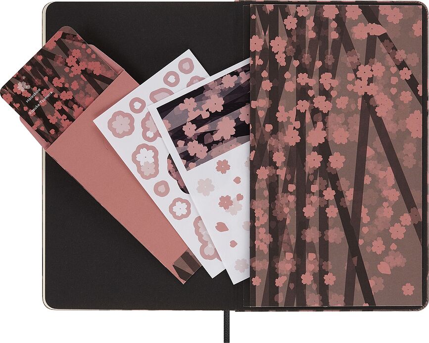Moleskine Sakura Σημειωματάριο L, με σετ κηρομπογιές, σε συσκευασία δώρου, Σετ 2 τεμαχίων