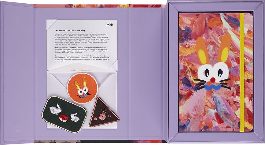 Moleskine Sakura & Year of the Rabbit Carnets, taille L, en coffret cadeau, Lot de 3