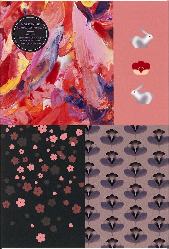Moleskine Sakura & Year of the Rabbit Σημειωματάρια L, σε συσκευασία δώρου, 3 τμχ