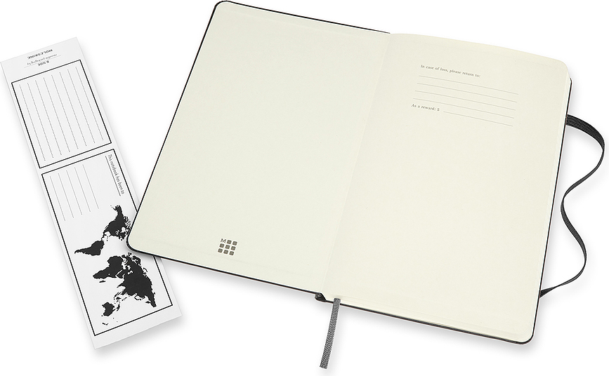 Moleskine Σημειωματάριο L, 192 σελίδες, ζαφειρί, λευκό και ριγέ, σκληρό εξώφυλλο