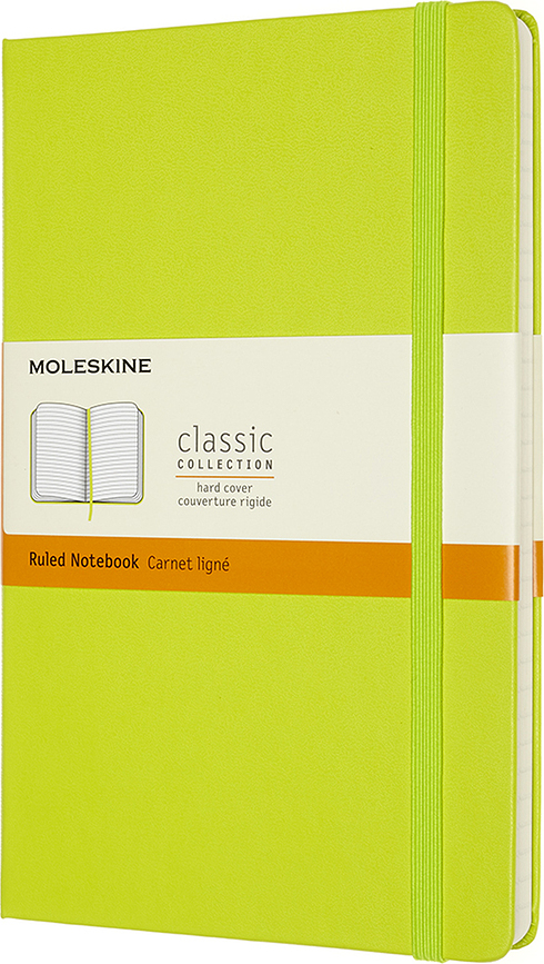 Moleskine Σημειωματάριο ριγέ, L, λαχανί