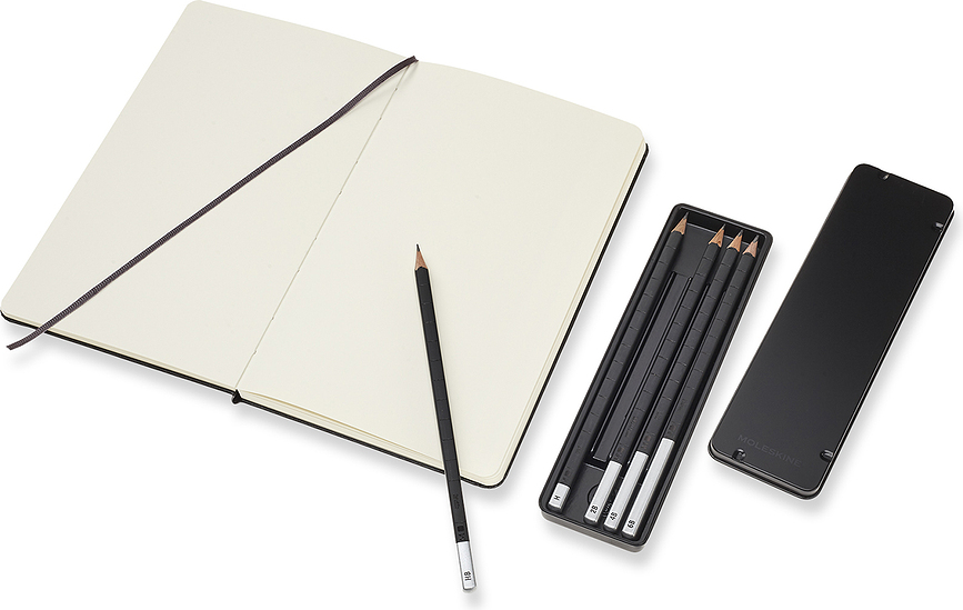 Moleskine Σημειωματάριο Σκίτσου L, 165 g/m², με Σετ Μολύβια 2 τμχ