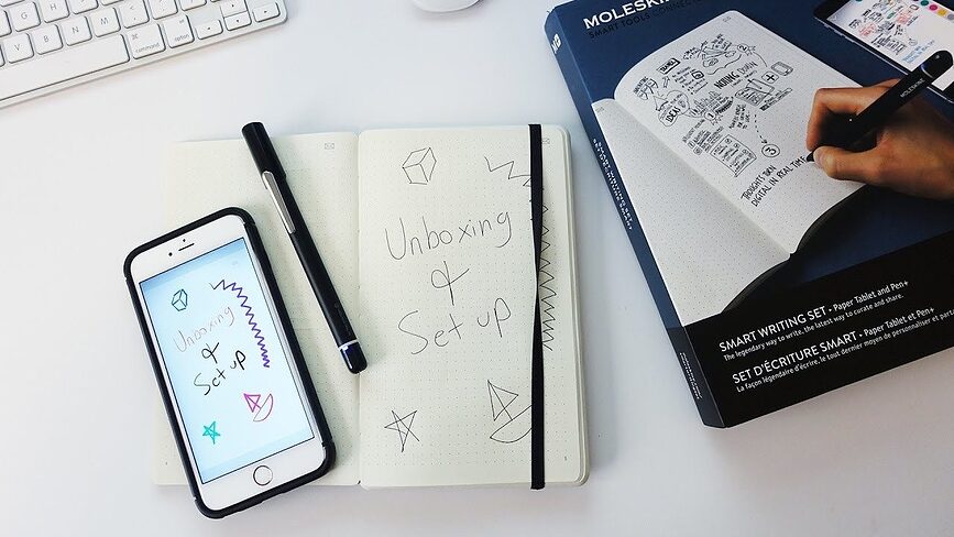 Moleskine Set Smart Writing Mit Notizbuch Papier Tablet