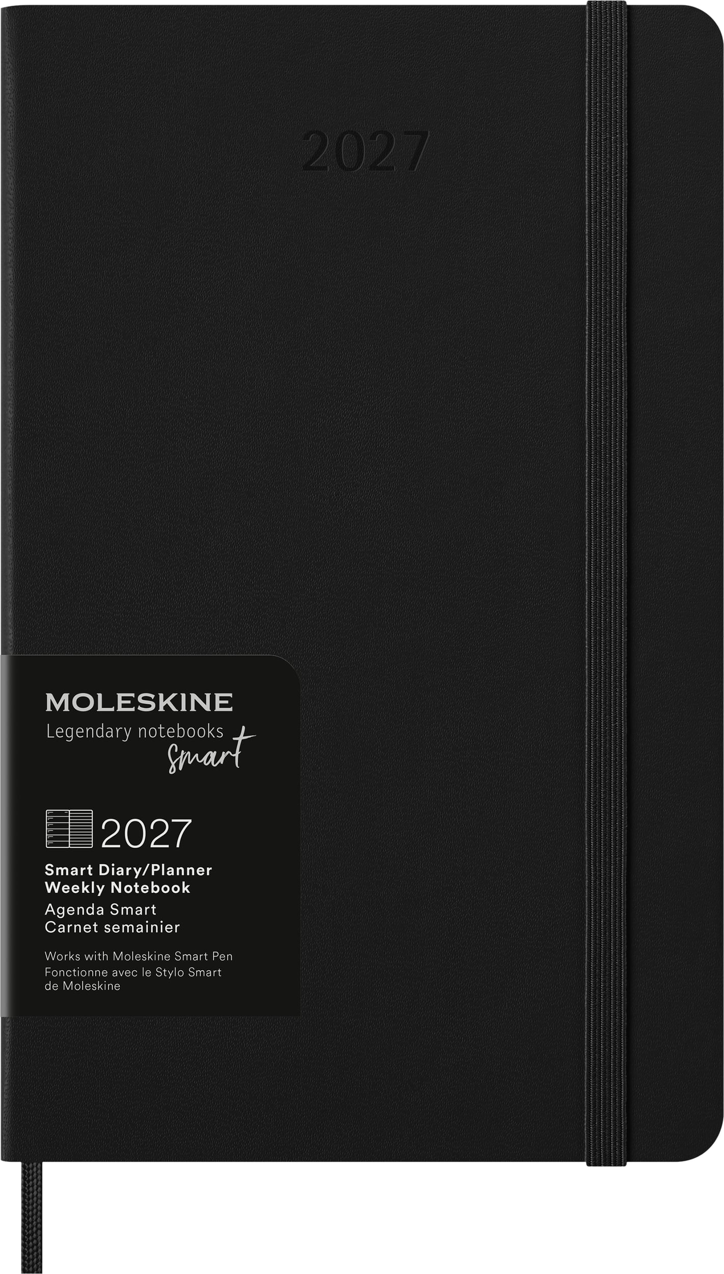 Moleskine Smart Wochenkalender mit Notizbuch Hardcover 2027 12M L, schwarz