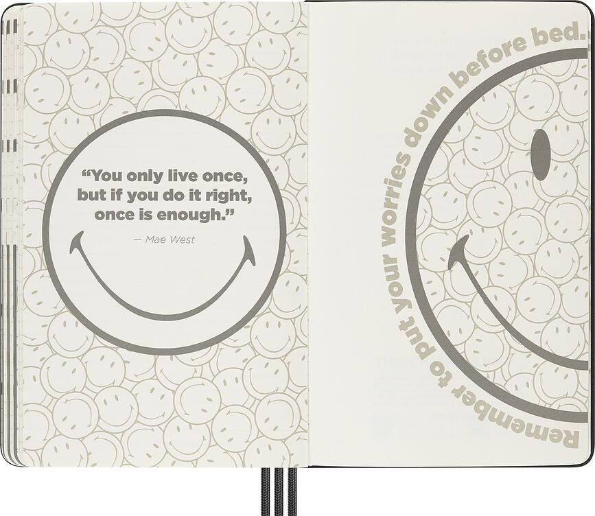 Moleskine Smiley x Kaweco Σημειωματάριο και Πλάνερ με Στυλό, σε συσκευασία δώρου, Σετ 3 τεμαχίων