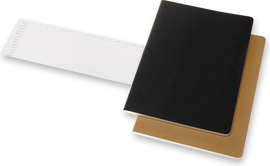 Moleskine Subject Cahier Bilježnice A4 160 stranica meki uvez crna i crvena 2 kom.