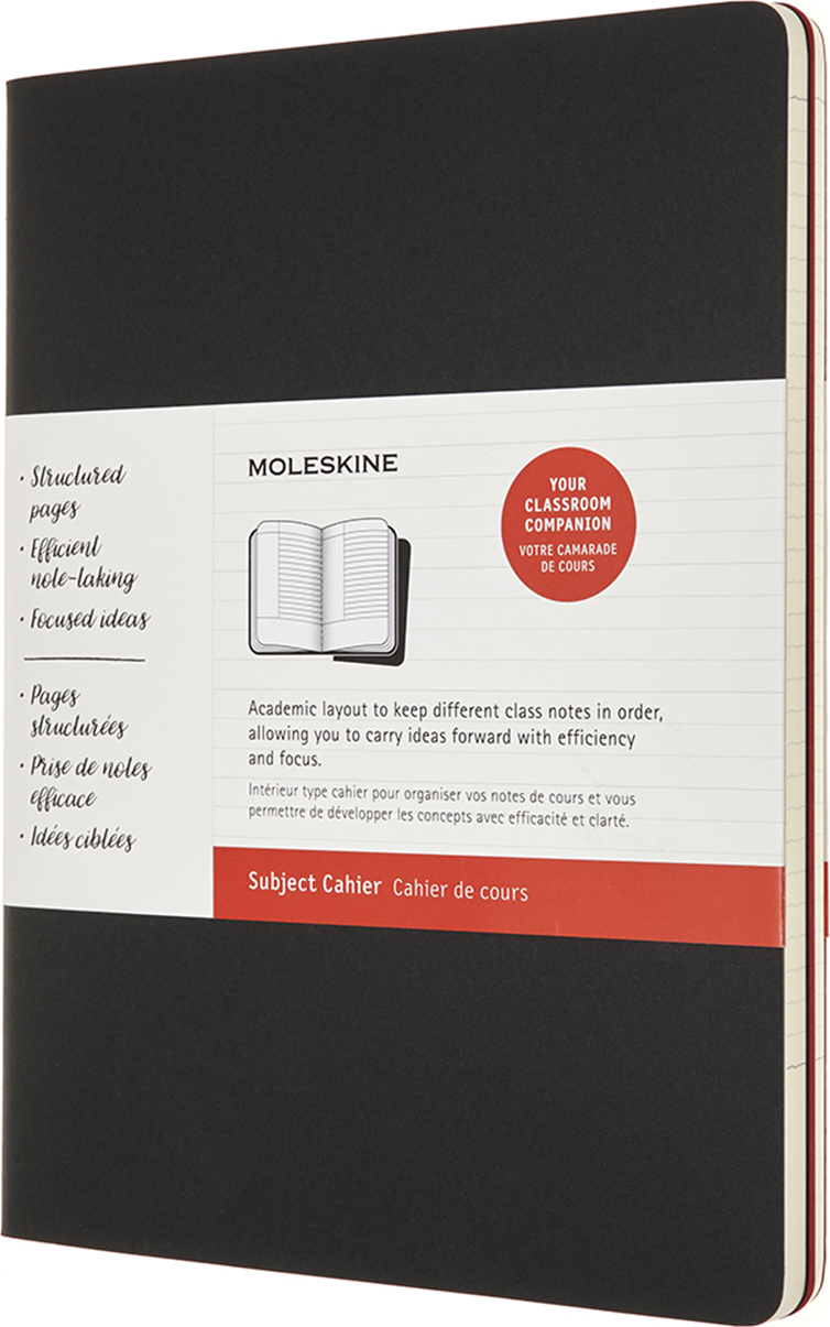 Moleskine Subject Cahier Hefte XL 160 Seiten schwarz und rot weicher Einband 2 St.