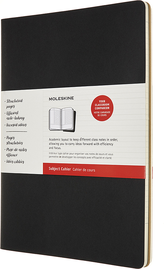 Moleskine Subject Cahier Notebooks A4 160 pages black and brown softcover 2 pcs