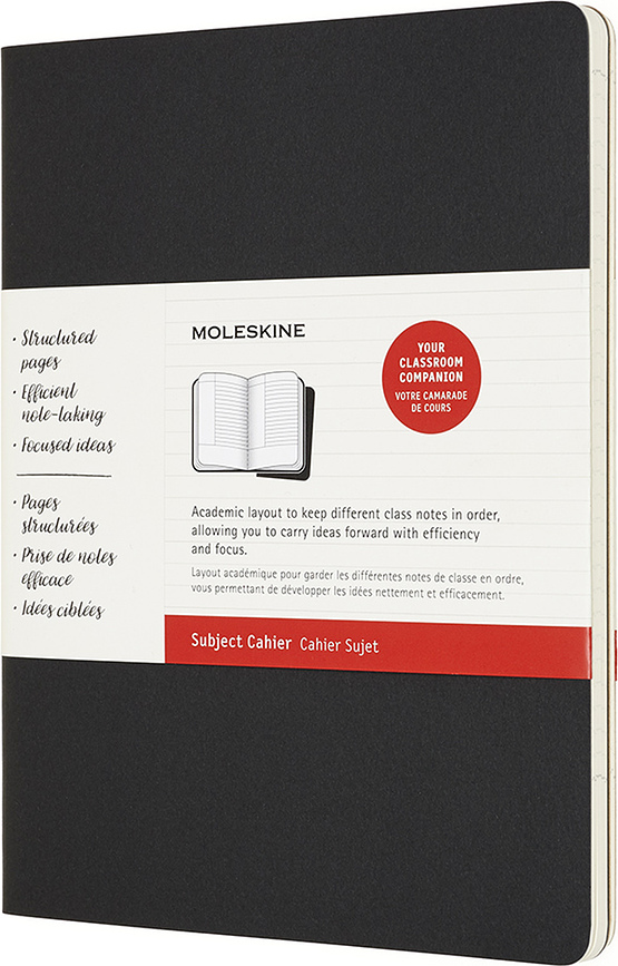 Moleskine Subject Cahier XL Cahiers à couverture souple, 160 pages, Lot de 2