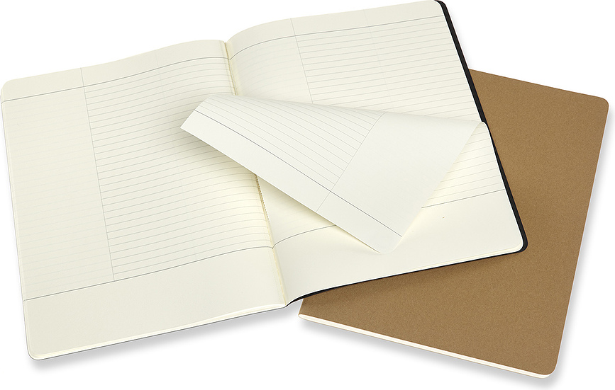 Moleskine Subject Cahier XL Zvezki mehka vezava, 160 strani, črni in rdeči, 2 kosa