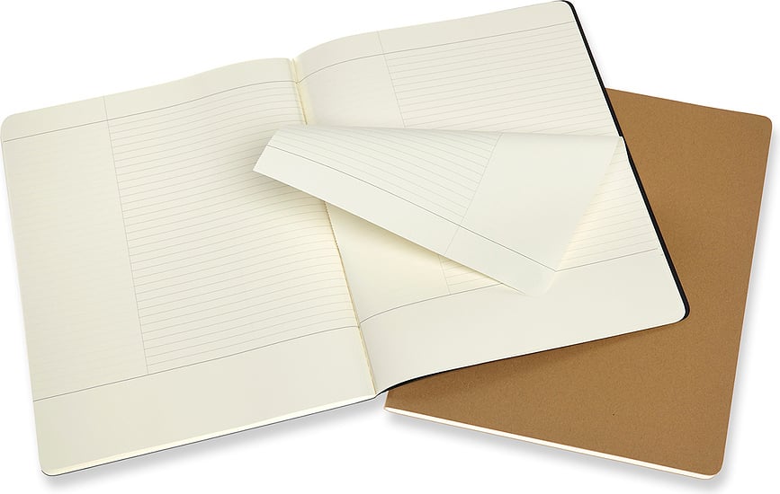 Moleskine Subject Cahier XXL Bilježnice meke korice 160 stranica crna crvena 2 kom.