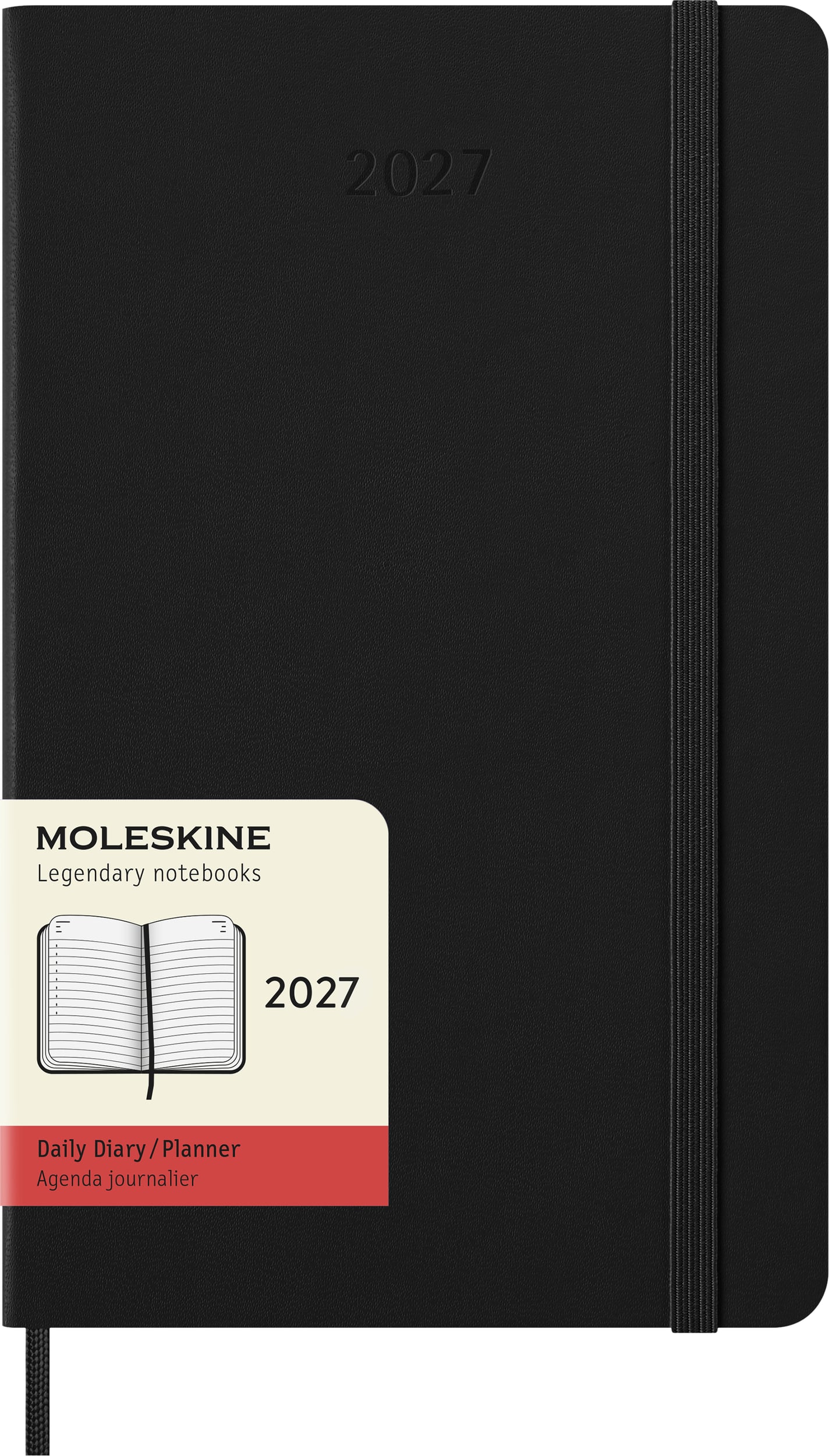 Moleskine Tageskalender 2027 12M L fester Einband, schwarz