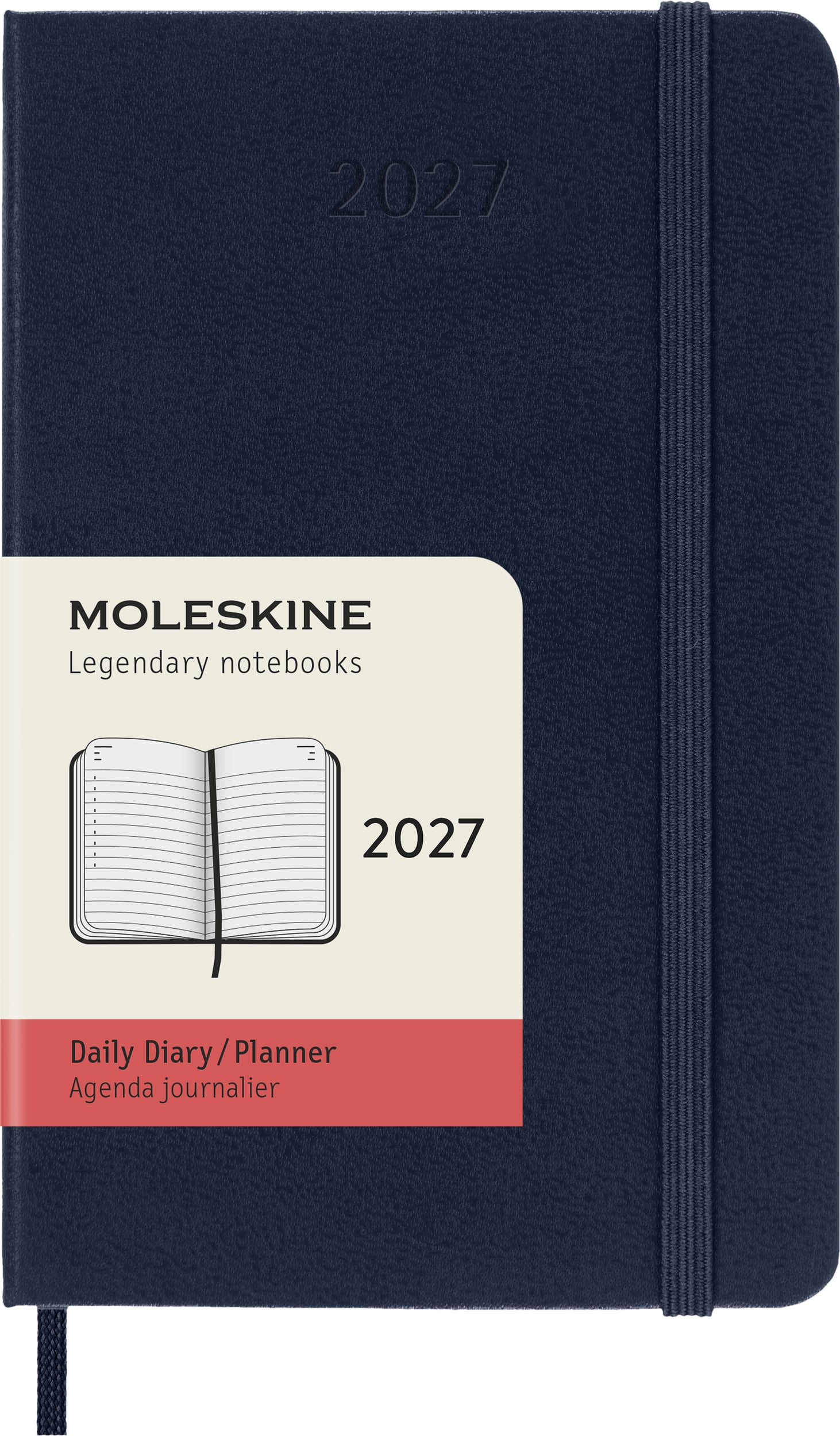 Moleskine Tageskalender 2027 12M P Hardcover, marineblau