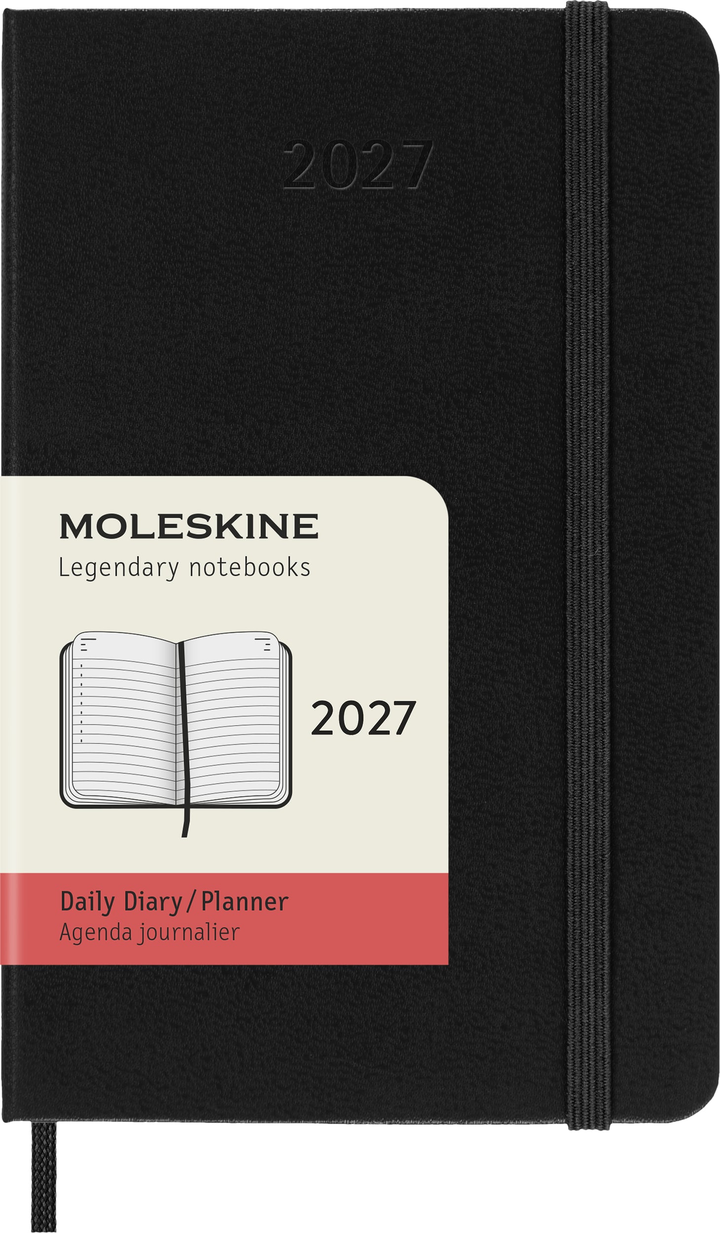 Moleskine Tageskalender 2027 12M P Hardcover, schwarz