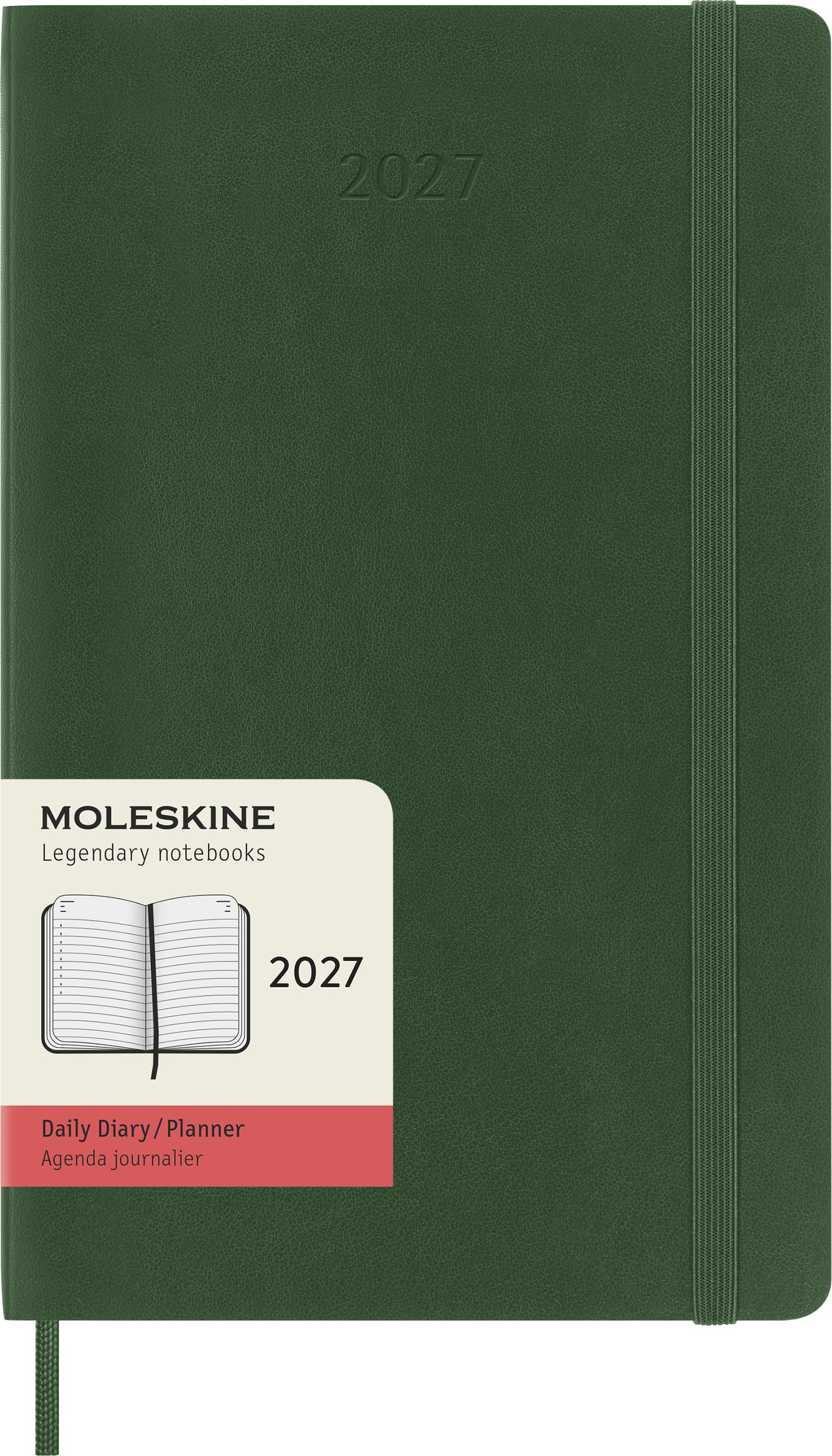 Moleskine Tageskalender Softcover 2027 12M L, grün