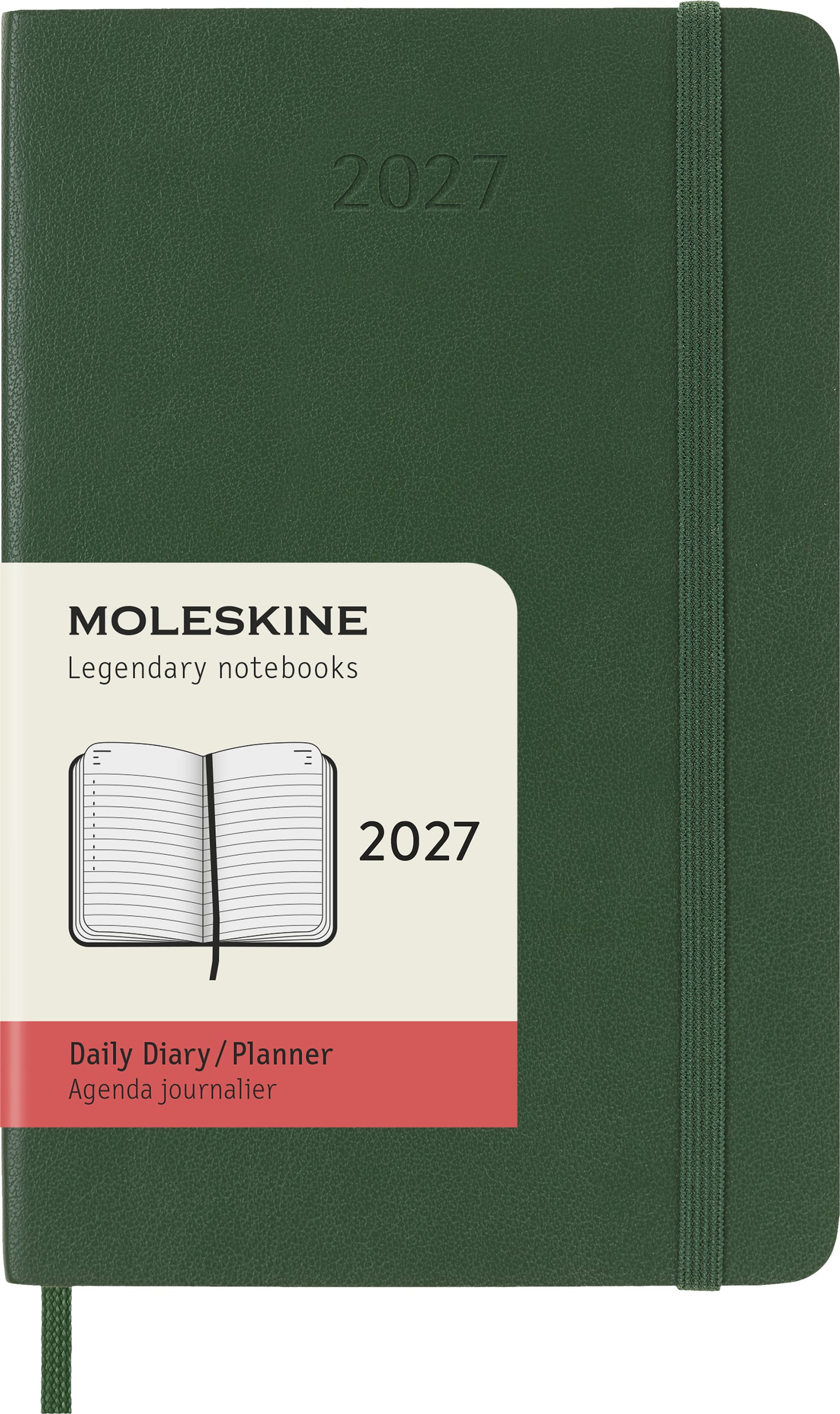 Moleskine Tageskalender Softcover 2027 12M P, grün