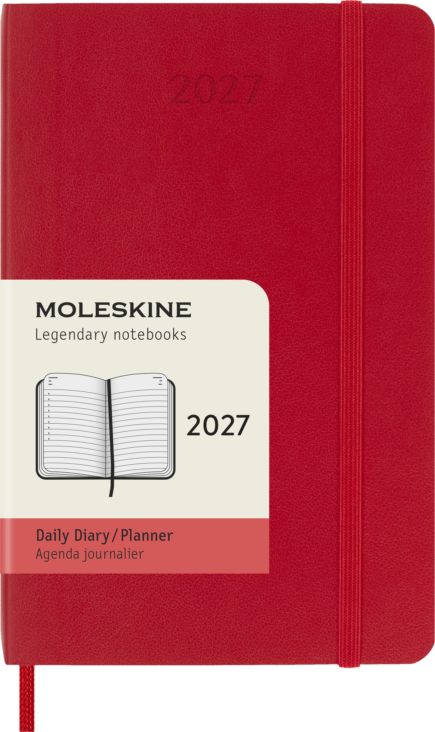 Moleskine Tageskalender Softcover 2027 12M P, rot