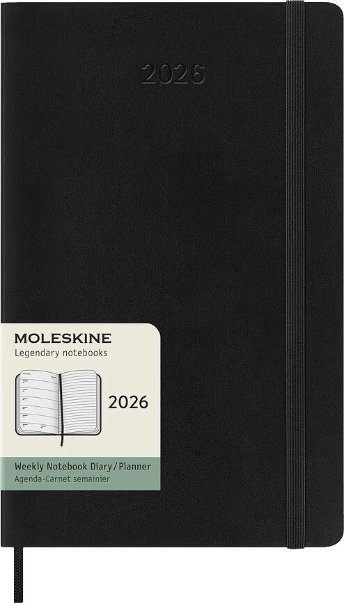 Moleskine Tedenski planer z mehkimi platnicami, L, 12 mesecev, 2026