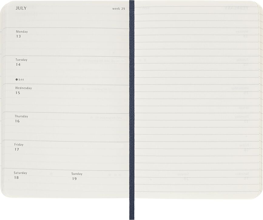 Moleskine Tjedni Planer meki uvez 12 mjeseci P 2026 tamnoplavi