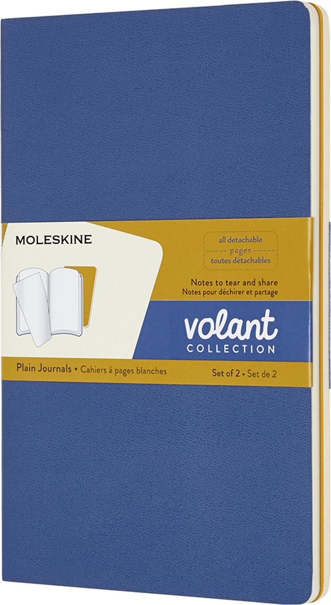 Moleskine Volant Blanko Notizbücher L blau und gelb 2 St.