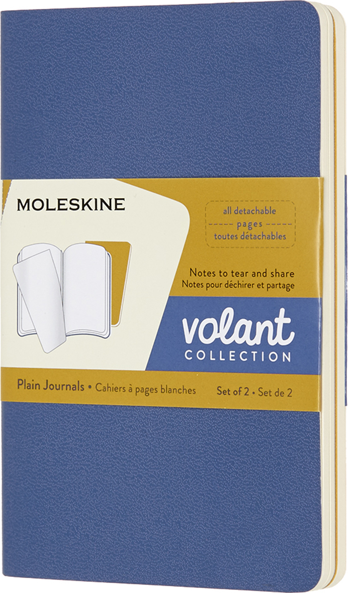 Moleskine Volant Blanko Notizbücher P blau und gelb 2 St.