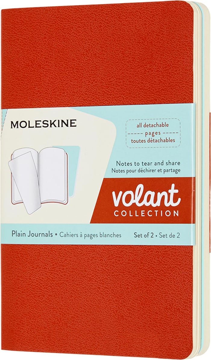 Moleskine Volant Blanko Notizbücher P orange und himmelblau 2 St.