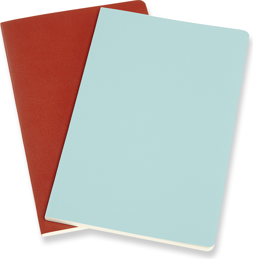 Moleskine Volant Carnets lignés, taille L, orange et bleu, Lot de 2