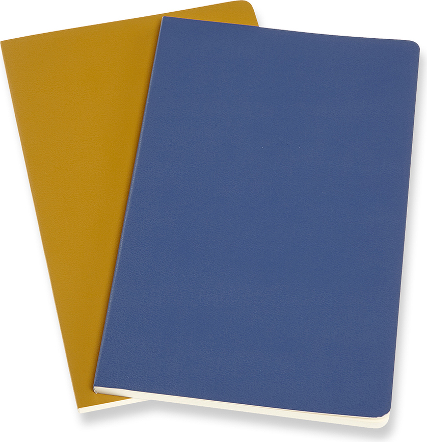 Moleskine Volant Carnets lignés, taille L, orange et bleu, Lot de 2