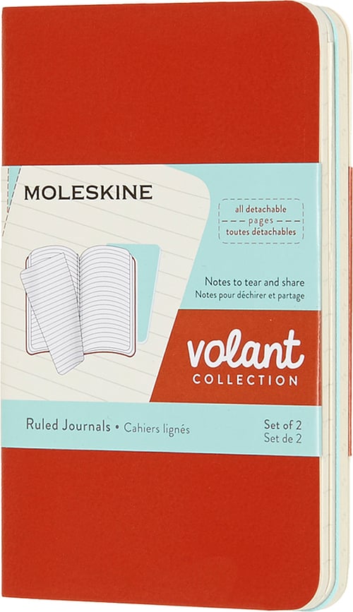 Moleskine Volant Linierte Notizbücher XS orange und himmelblau 2 St.
